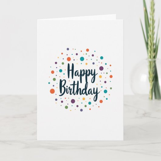 Verjaardagskaart met fel confetti kaart (Voorkant)