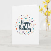 Verjaardagskaart met fel confetti kaart (Gele Bloem)
