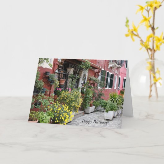 Verjaardagskaart met felicitatie kaart (Gele Bloem)