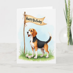 Verjaardagskaart met Floppende Oren Hond Kaart