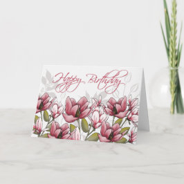 Verjaardagskaart met fluisterende magnolia kaart