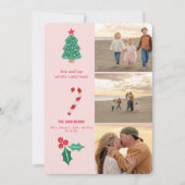 Verjaardagskaart met foto collage en roze tint feestdagenkaart (Voorkant)