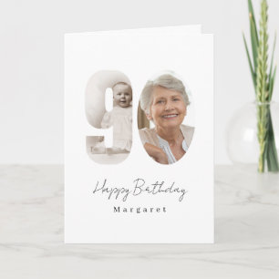 Verjaardagskaart met foto voor 90ste verjaardag kaart