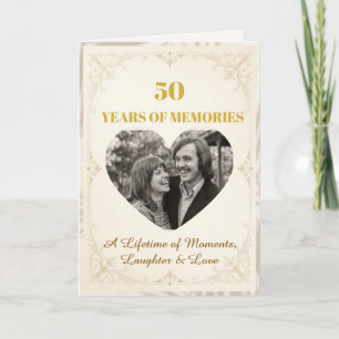 Verjaardagskaart met fotoherinneringen voor 50ste kaart