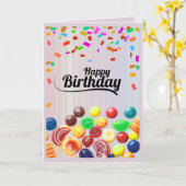 Verjaardagskaart met fruit kaart (Gele Bloem)