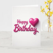Verjaardagskaart met Fuchsia Script Kaart (Gele Bloem)