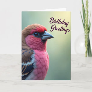 Verjaardagskaart met Fuchsia Vogel Kaart