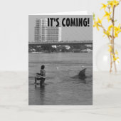 VERJAARDAGSKAART MET FUNNY HAARK  KAART (Gele Bloem)