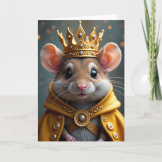 Verjaardagskaart met gekroond wezen kaart