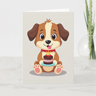 Verjaardagskaart met gestileerde hond kaart