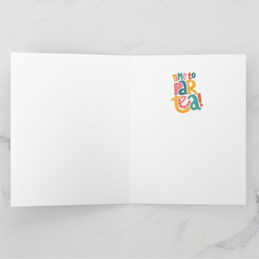 Verjaardagskaart met gevouwen giraffe-theepartij kaart (Binnen)