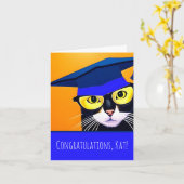 Verjaardagskaart met gevouwen kat kaart (Gele Bloem)