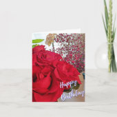 Verjaardagskaart met gevouwen rozen kaart (Voorkant)