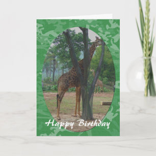 Verjaardagskaart met giraffe in kader kaart