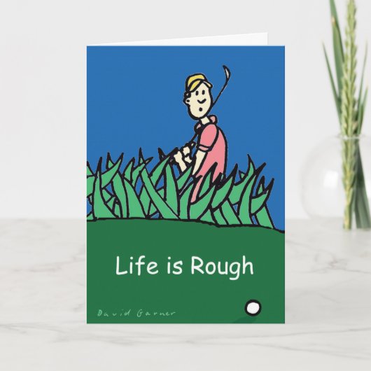 Verjaardagskaart met golfer illustratie kaart (Voorkant)