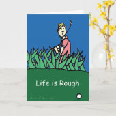Verjaardagskaart met golfer illustratie kaart (Gele Bloem)