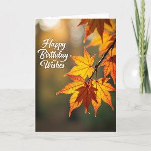 Verjaardagskaart met gouden blad kaart
