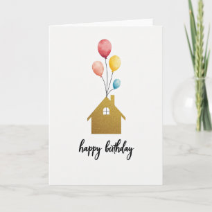 Verjaardagskaart met Gouden Huis Kaart