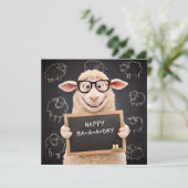 Verjaardagskaart met grappige schapen kaart (Staand voorkant)