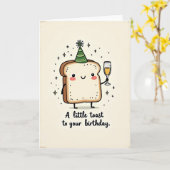 Verjaardagskaart met grappige toast kaart (Gele Bloem)