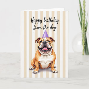 Verjaardagskaart met grijnzende hond kaart