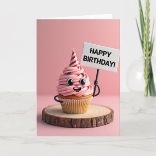 Verjaardagskaart met Gril Cupcake Kaart