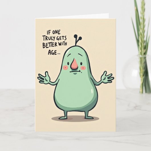 Verjaardagskaart met Gril Pear Kaart (Voorkant)