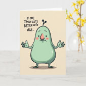Verjaardagskaart met Gril Pear Kaart (Gele Bloem)