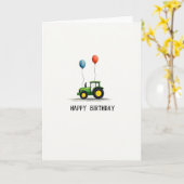 Verjaardagskaart met groene tractor kaart (Gele Bloem)