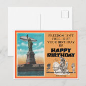 VERJAARDAGSKAART MET GROETEN VOOR DE VRIJHEID BRIEFKAART (Voorkant / Achterkant)