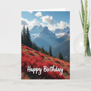 Verjaardagskaart met Grote Alpenpieken Kaart
