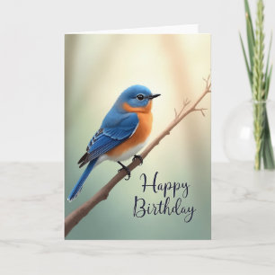 Verjaardagskaart met hemelsblauwe vogel kaart