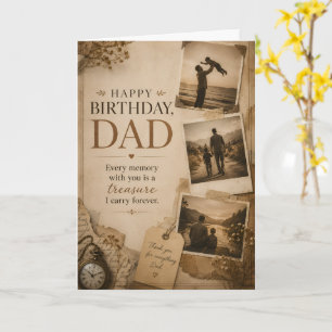 Verjaardagskaart met herinnering aan papa kaart