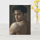 Verjaardagskaart met hete vent over de schouder kaart (Gele Bloem)