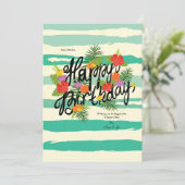 Verjaardagskaart met hibiscus wens kaart (Staand voorkant)