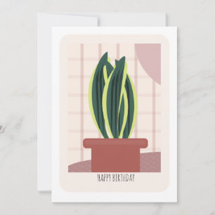 Verjaardagskaart met hoge botanische plant kaart