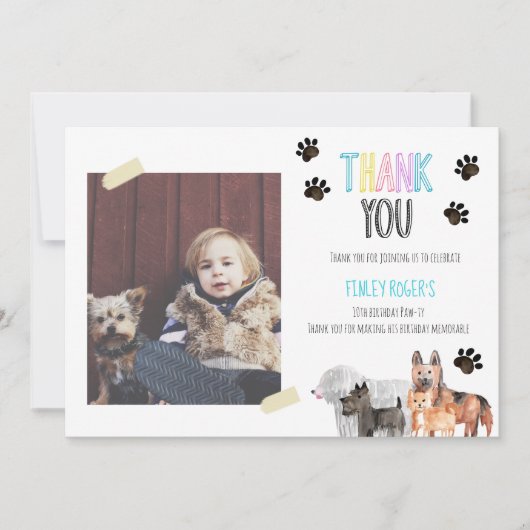 Verjaardagskaart met hond thema bedankt voor je ko (Voorkant)