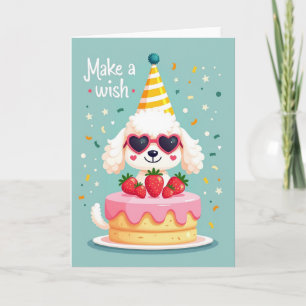 Verjaardagskaart met honden taart kaart