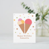Verjaardagskaart met ijs Happy Birthday Briefkaart (Staand voorkant)