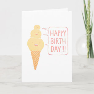 Verjaardagskaart met ijs letterpress kaart
