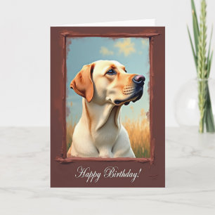 Verjaardagskaart met ivoren hond kaart