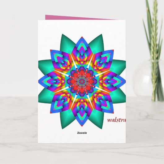 Verjaardagskaart met Japanse poppen en kersenbloes Kaart (Achterkant)