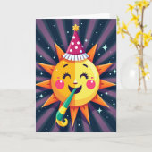 Verjaardagskaart met Jubilant Orb Kaart (Gele Bloem)