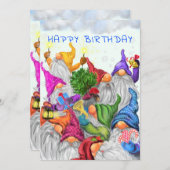 Verjaardagskaart met Kabouter Feestje  (Voorkant / Achterkant)