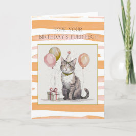 Verjaardagskaart met kat voor een purr-fecte verja kaart