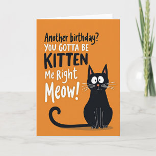 Verjaardagskaart met katten grap kaart