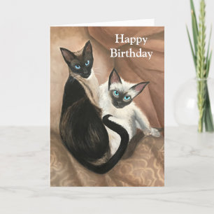 Verjaardagskaart met katten schilderij en citaat v kaart