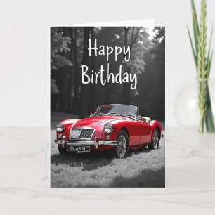 Verjaardagskaart met klassieke auto kaart