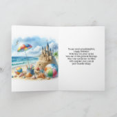 Verjaardagskaart met kleindochter op het strand kaart (Binnen)