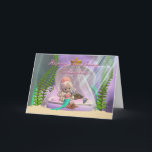 Verjaardagskaart met kleine zeemeermin en vis kaart<br><div class="desc">Verjaardagskaart met kleine zeemeermin en visvrienden</div>